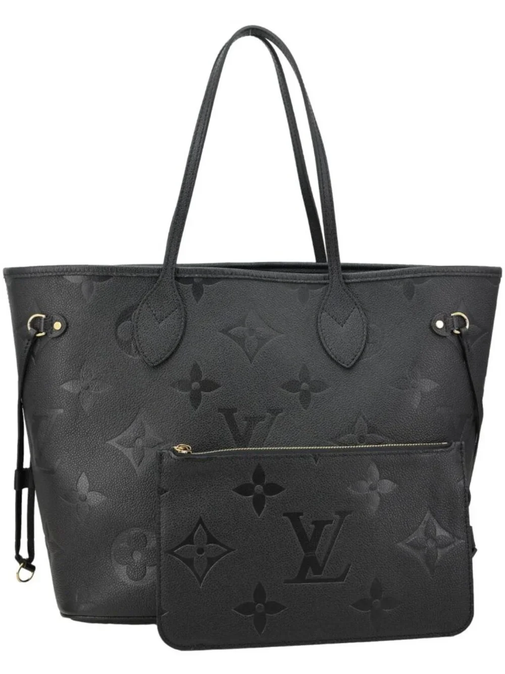 Louis Vuitton Neverfull MM Monogram Empreinte Tote Bag Black